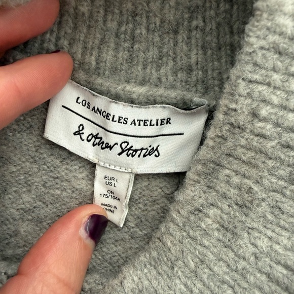 & Other Stories Light Gray Knit Sweater - Picture 6 of 8